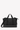 Flat front view of Sherpani Anti-Theft bag, the Boston AT in Carbon. The bag features features a solid black design. There is an external pouch on the front of the bag. The bag features an adjustable crossbody strap. #color_carbon
