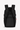 Back view of Sherpani's three-in-one bag, the Camden in Chromatic. The back of the bag is black. An elastic water bottle holder sits on either side of the bag. The bag has padded/adjustable backpack straps and short tote handles fixed at the top. #color_chromatic