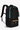 Angled front view of Sherpani's three-in-one bag, the Camden in Chromatic. The bag is black and has blue and yellow accents. A branded Sherpani keychain is clipped to the upper right corner. An elastic water bottle holder sits on either side of the bag. The bag has an adjustable/detachable crossbody strap, padded/adjustable backpack straps and short tote handles fixed at the top. #color_chromatic