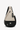 Flat front view of Sherpani's bag, the Esprit in Con Leche. The teardrop shaped bag is two-toned in black and beige. There is a small zipper pocket on the front of the bag, the main zipper compartment in the middle, and another zipper pocket towards the back of the bag. A branded Sherpani keychain is clipped to the upper right corner. #color_con-leche
