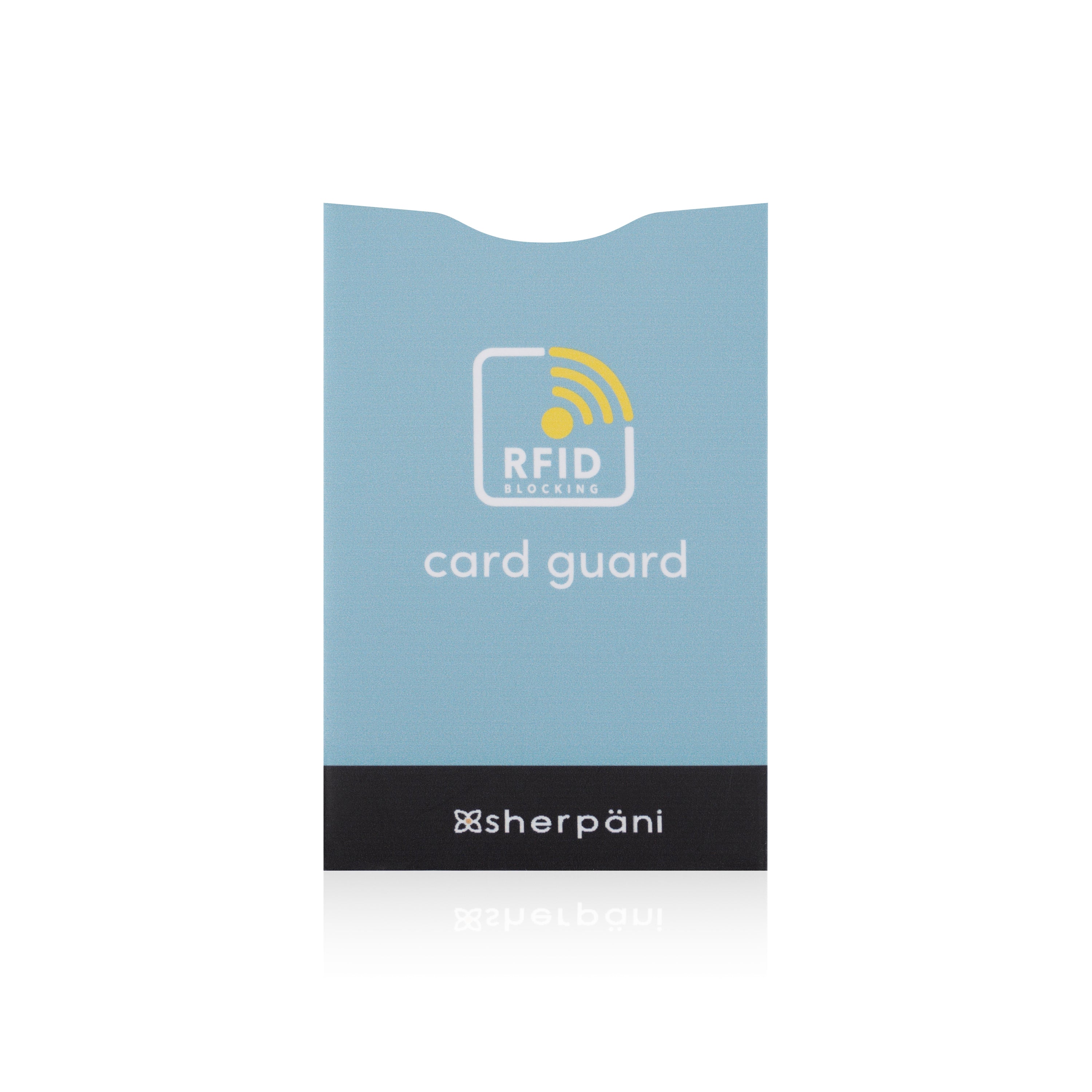 Front view of card guard in Maui Blue.