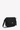 Angled front view of Sherpani crossbody, the Milli in Raven. The messenger style bag is in black color. The bag has an adjustable crossbody strap. A branded Sherpani keychain is clipped to a fabric loop in the upper right corner. #color_raven