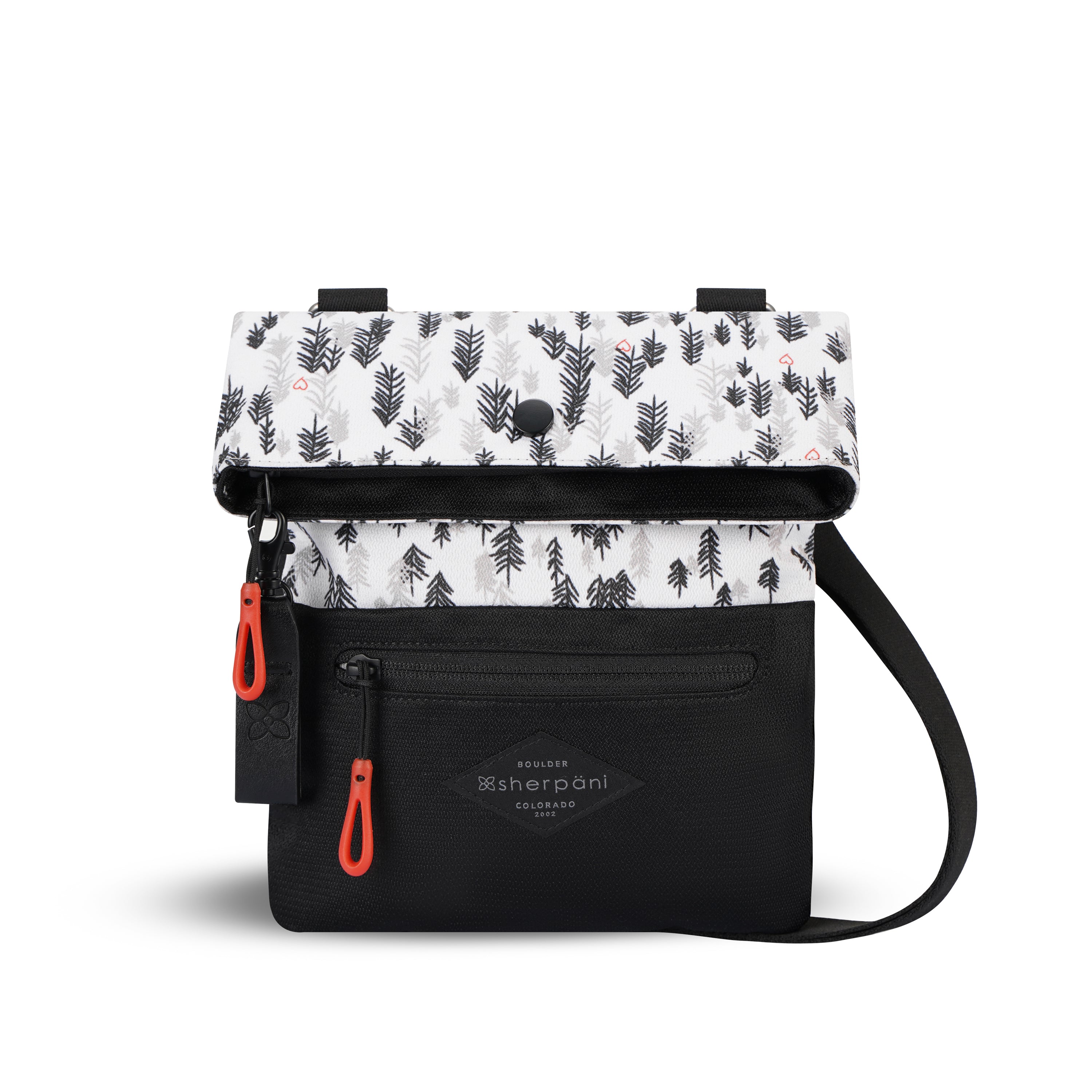 Sherpani Crossbody Bag Gray Black Front Flap Travel Purse Zip Pocket  Handbag EUC