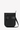 Flat front view of Sherpani Anti-Theft bag, the Prima AT in Carbon, which features a solid black design. There is an external pouch on the front of the bag that sits below a locking zipper compartment. The bag features an adjustable crossbody strap. #color_carbon-metal