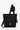 Flat front view of Sherpani's crossbody, the Sadie in Raven. The bag is in black color. It features two exterior zipper pockets on the front panel with easy-pull zippers. A Sherpani branded keychain is attached to a fabric loop in the upper right corner. It has an adjustable crossbody strap. #color_raven