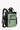 Angled front view of Sherpani Anti-Theft bag, the Soleil AT in Basil. The bag features a soft green front panel with black accents. This Anti-Theft multi-wear travel bag includes security features for safe travels and an adjustable crossbody strap that can convert the Soleil to a left-handed design. #color_basil-metal