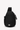 Flat front view of Sherpani two-way sling bag, the Wayfarer in Raven. The bag is in black color. There is an external zipper pocket on the front panel and a main zipper compartment. A branded Sherpani keychain is clipped to the upper right corner. The sling strap can unzip to convert the bag into a backpack. #color_raven