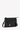 Angled front view of Sherpani crossbody, the Zoom in Raven. The bag is in black color. There is an external zipper pocket on the front with an easy-pull zipper. The bag has an adjustable/detachable crossbody strap. There is a branded Sherpani keychain clipped to a fabric loop on the upper right corner. #color_raven
