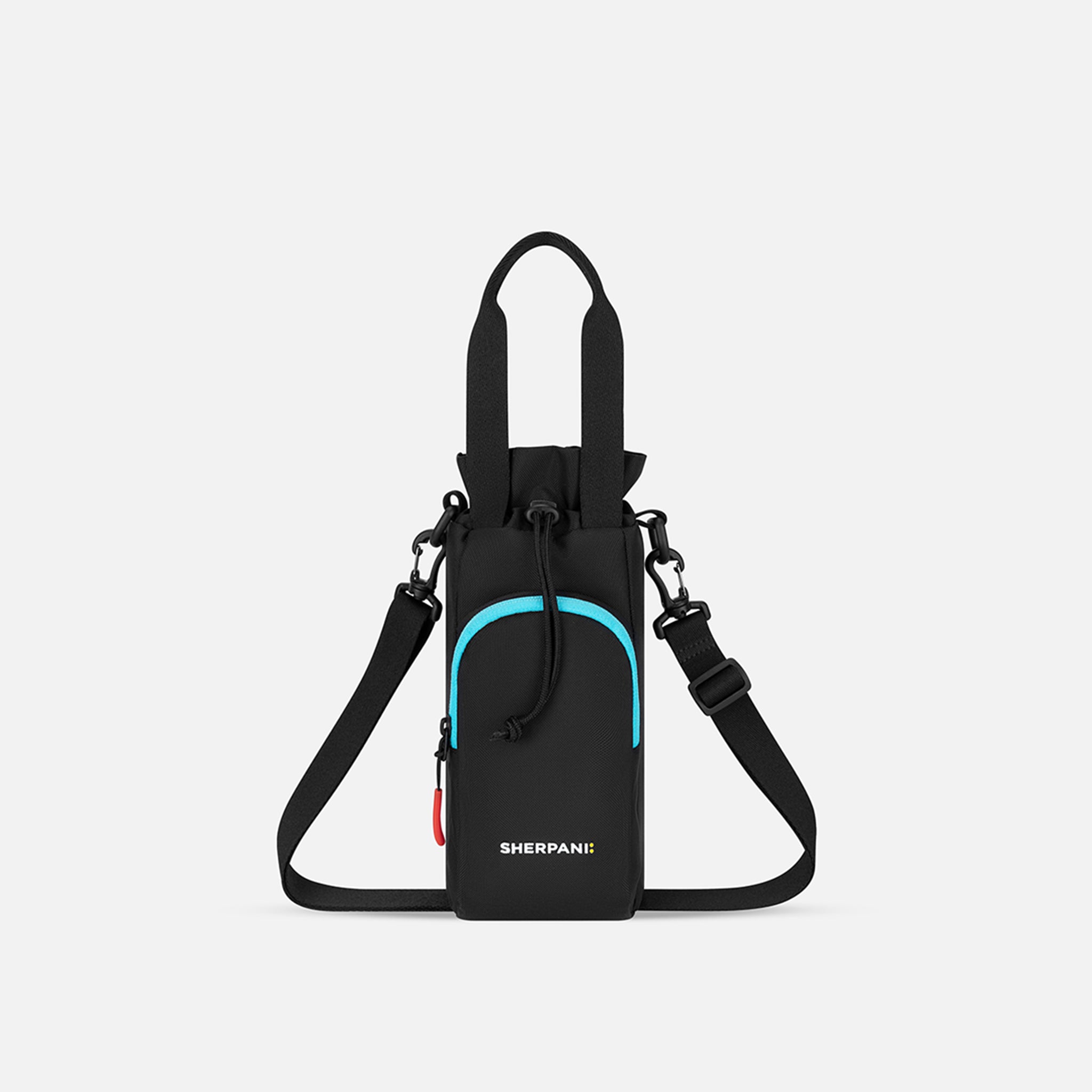 crossbody travel bag with water bottle holder AND Adjustable drawstring drink pouch can fit 12 to 20 oz water bottles to keep adults and kids hydrated BAG MEASUREMENTS Women's Waterproof Nylon Water Bottle