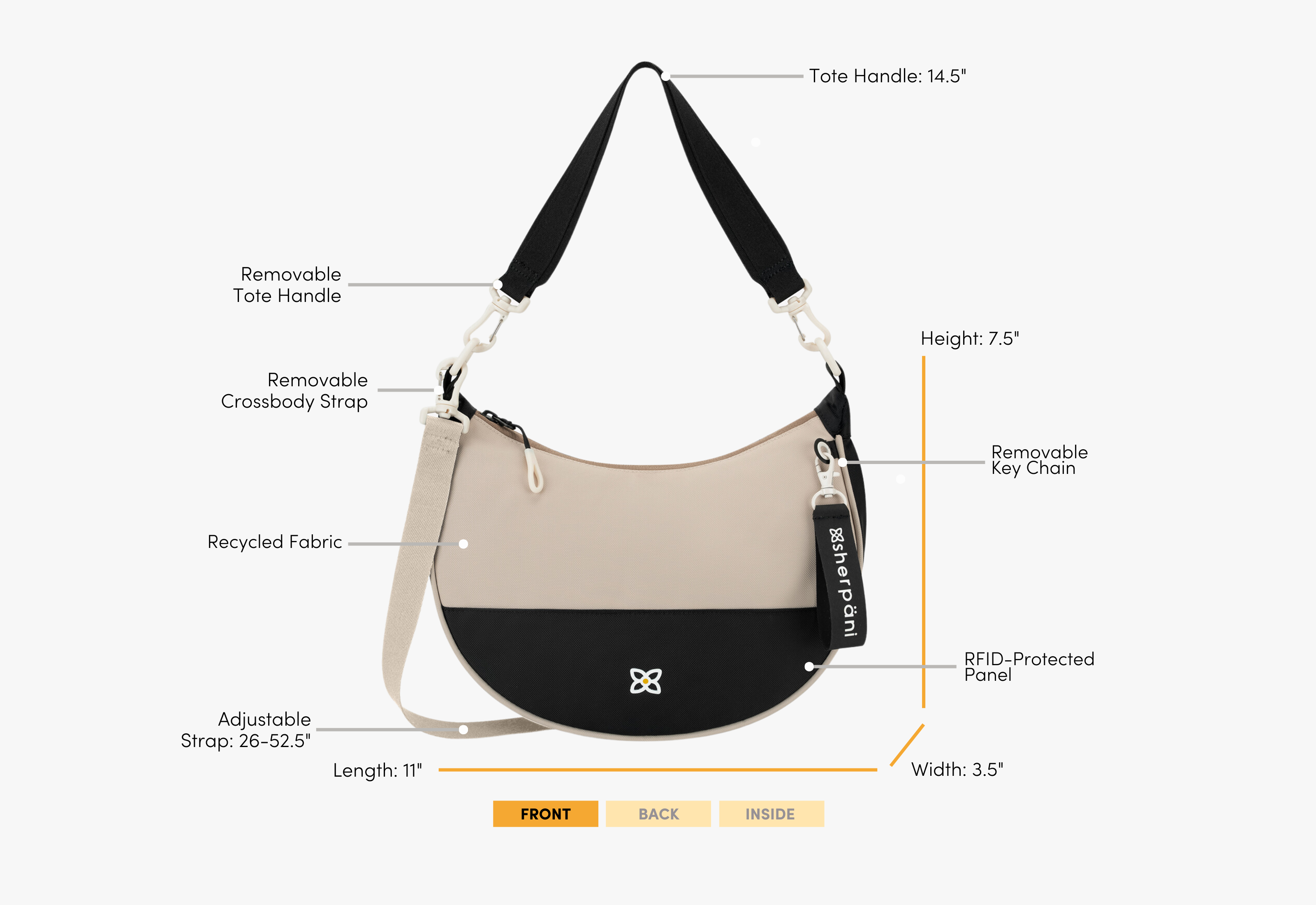 Sherpani Crossbody Bags For Women Sherpani Yellow Crossbody Bag