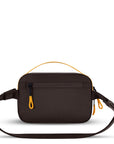 Back view of Sherpani belt bag, the Hyk. The back features a hidden pocket that is a secret spot to stash your passport.