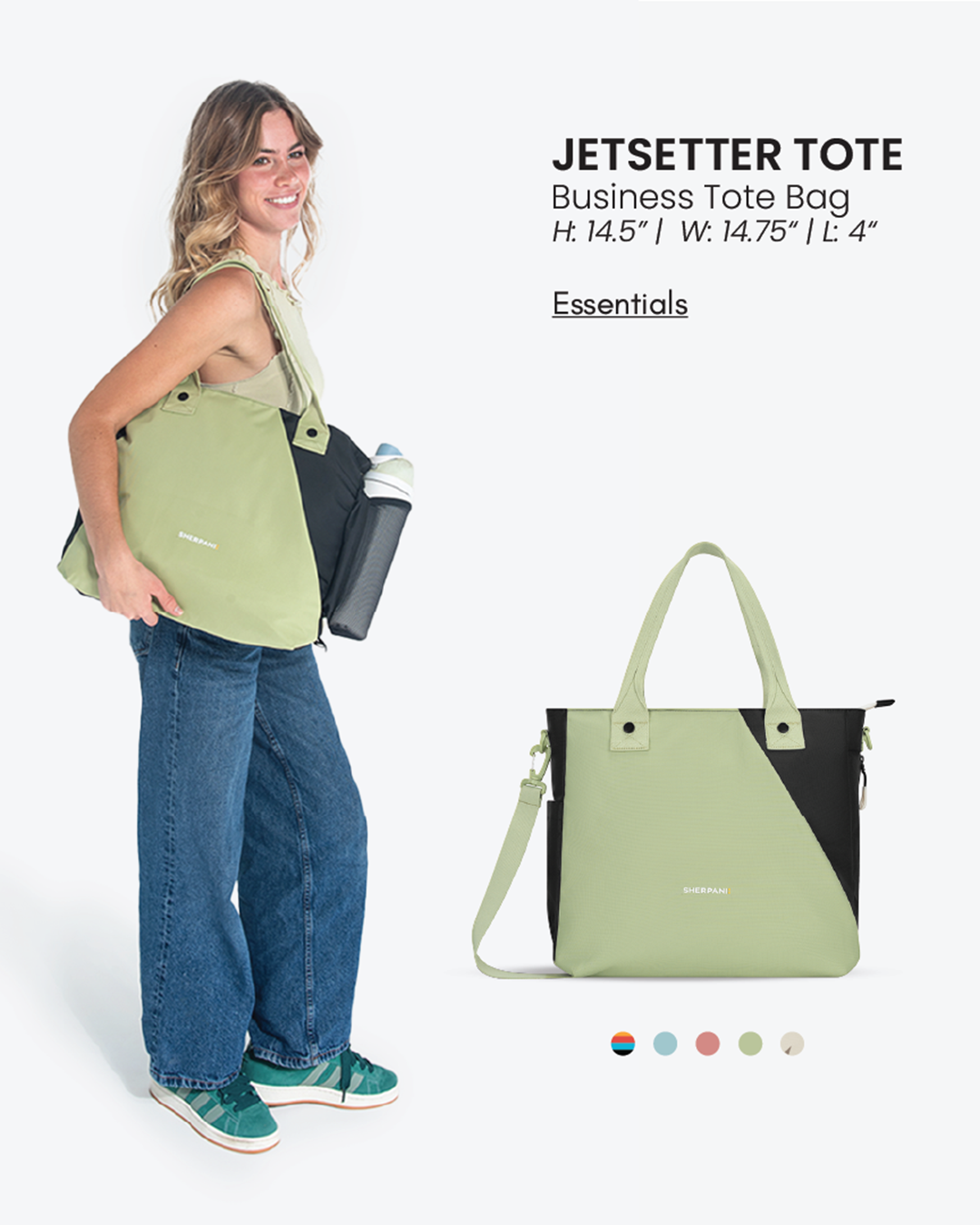 jet set travel large 2-in-1 nylon gabardine tote bag Jetsetter Tote | Business Tote Bag