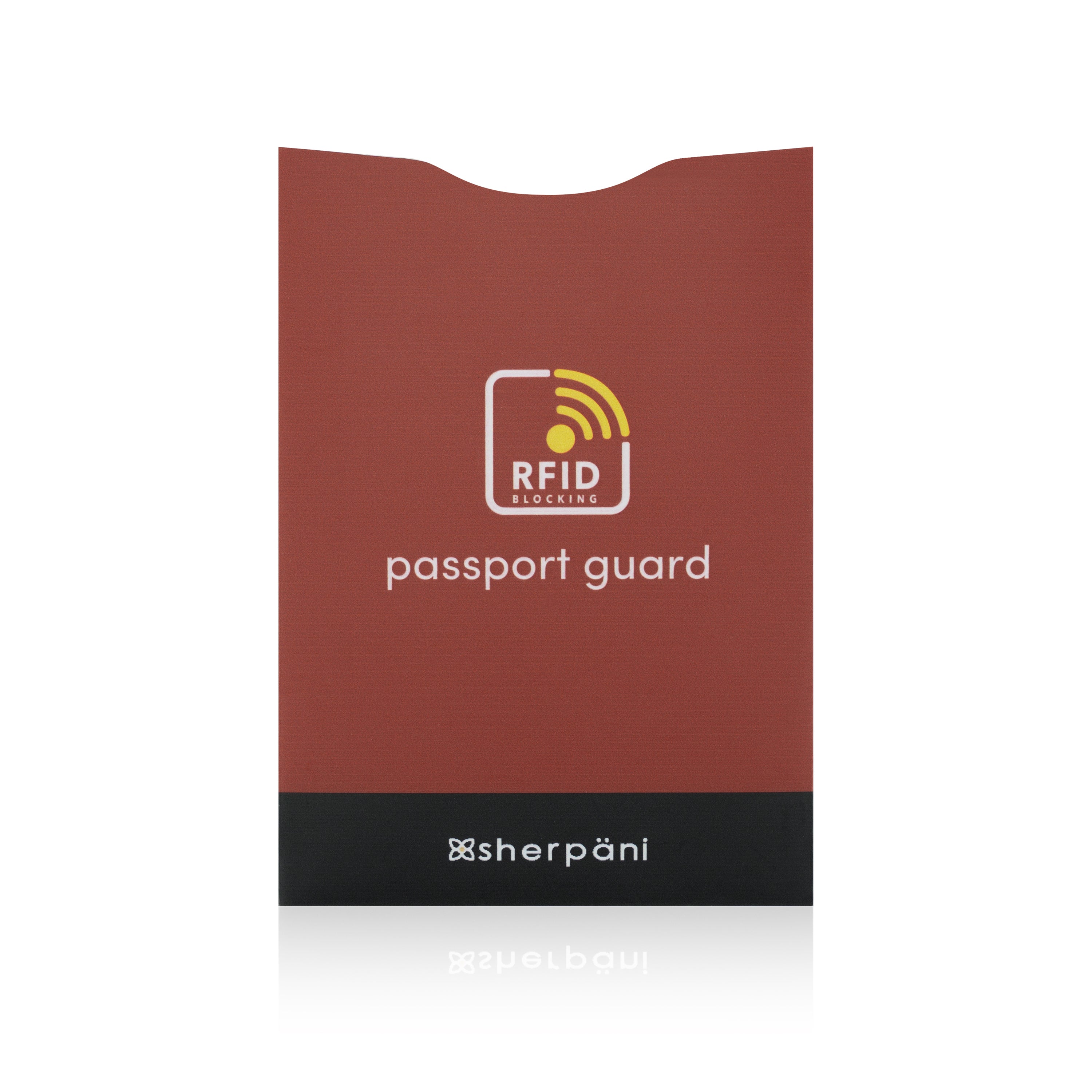Front view of Sherpani Passport Sleeve with built-in RFID security. #color_cider