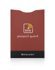 Front view of Sherpani Passport Sleeve with built-in RFID security.