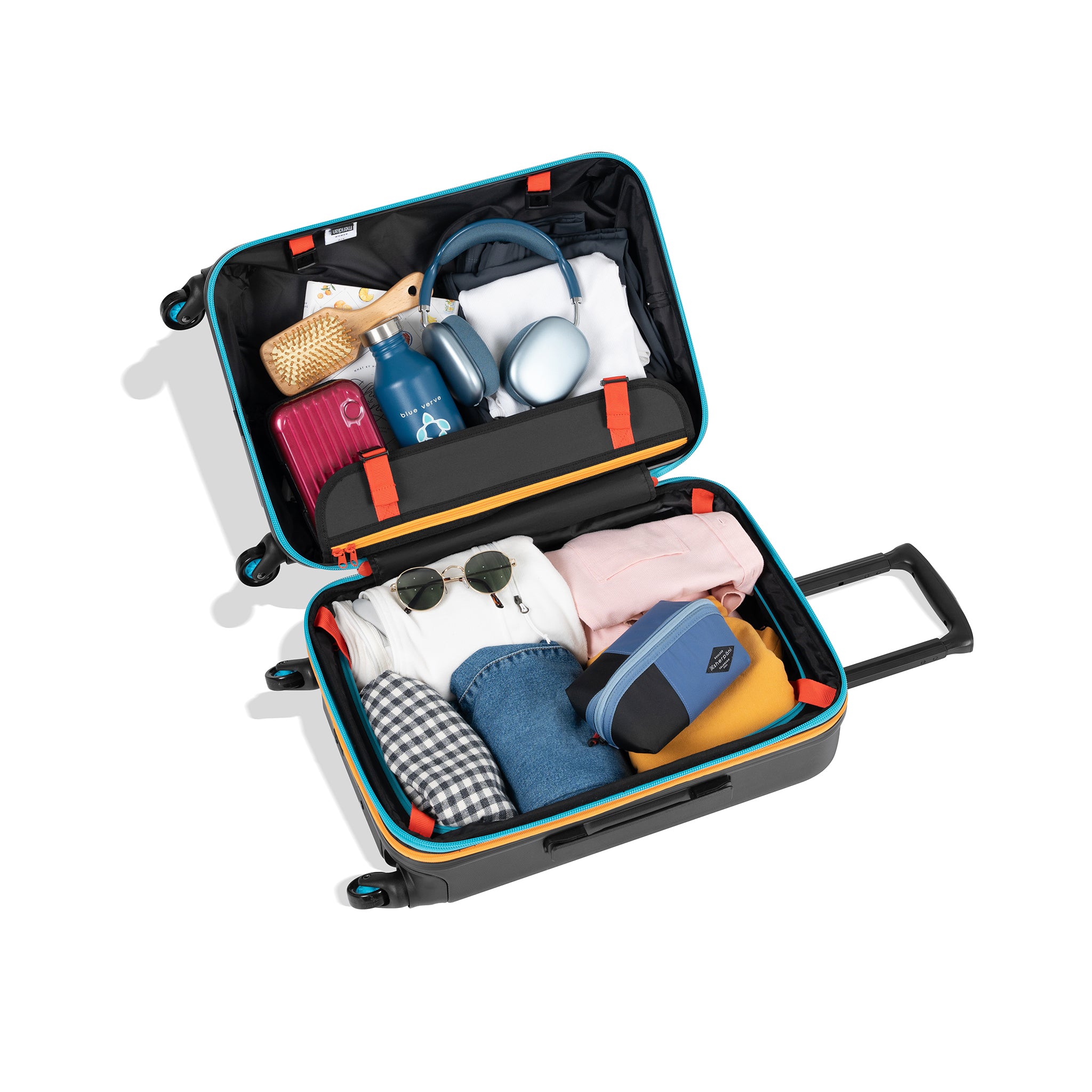 Hard sided luggage with outside pocket on sale