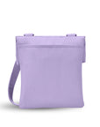 Back view of Sherpani crossbody, the Pica in Lavender. The back of the bag features an external pouch.