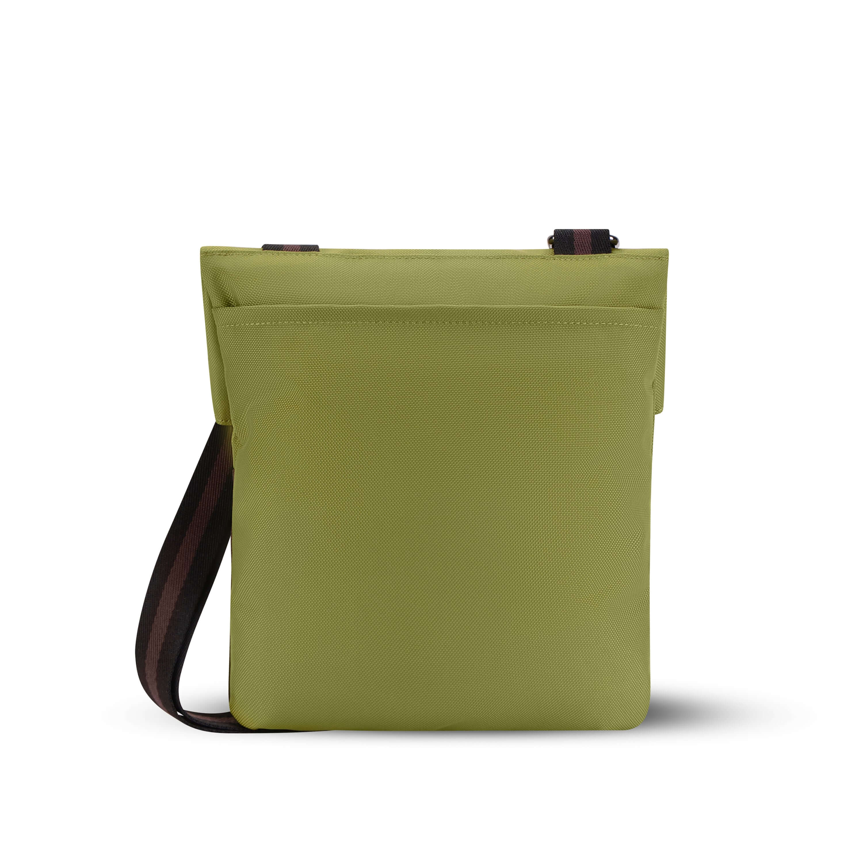 Back view of Sherpani crossbody, the Pica in Cactus. The back of the bag features an external pouch.