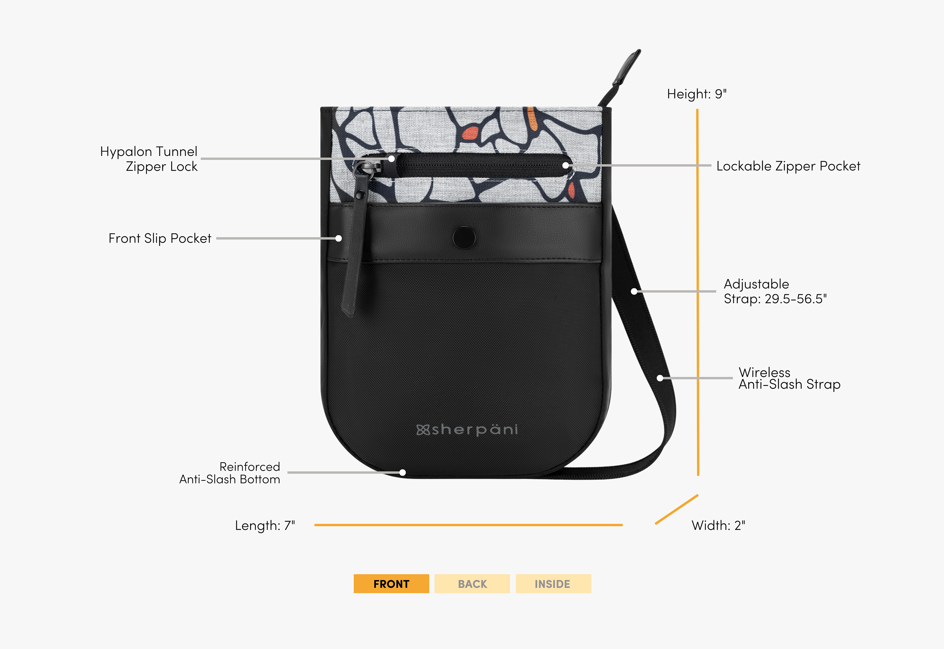 Prima | Anti Theft Travel Crossbody Bag | Sherpani