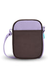 Back view of Sherpani crossbody, the Rogue in Lavender. The back features an external pouch.
