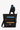 Flat front view of Sherpani's crossbody, the Sadie in Chromatic. The bag is black with yellow and blue accents. It features two exterior zipper pockets on the front panel with easy-pull zippers. A Sherpani branded keychain is attached to a fabric loop in the upper right corner. It has an adjustable crossbody strap. #color_chromatic