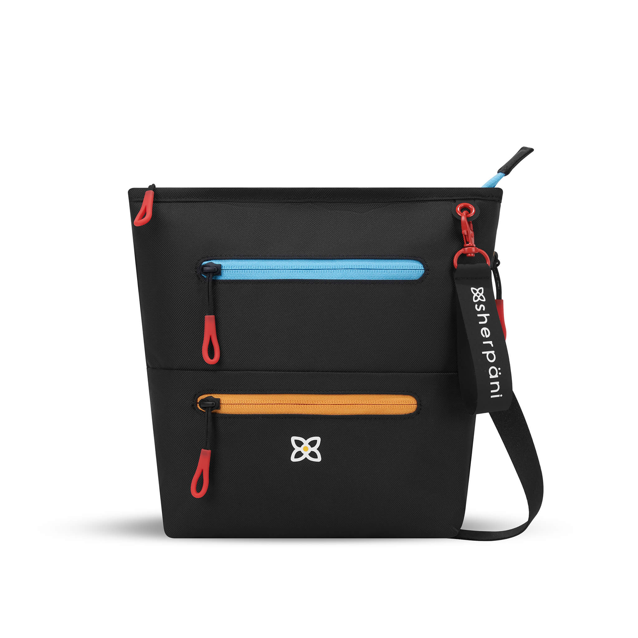 Sherpani Small Crossbody Bag Purse Black Nylon Adjustable Strap Multi  Pocket Zip