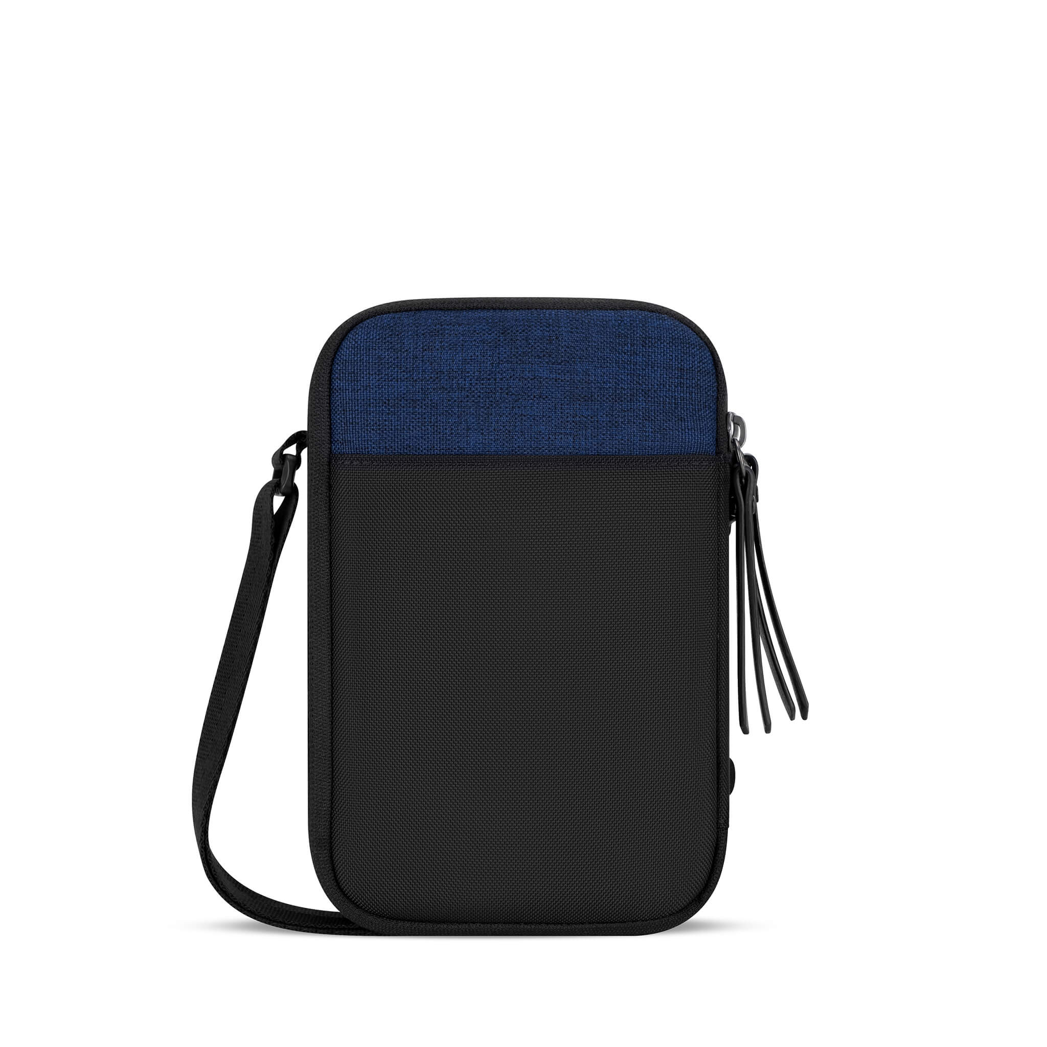 Back view of Sherpani wallet purse, the simplicity in Indigo. The stylish design is complete with RFID protection and a tassel zipper pull. 