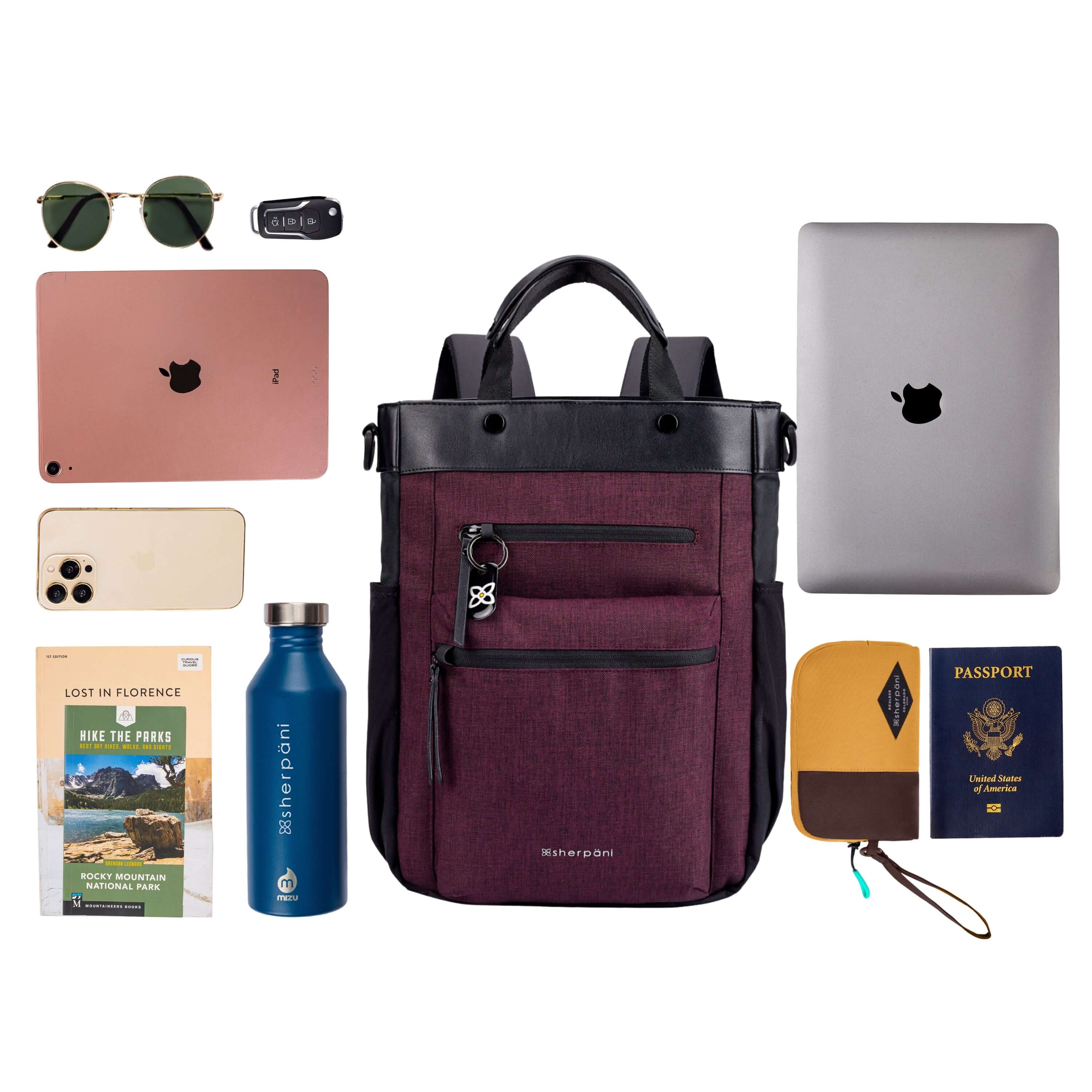 Sherpani | Latitude Carry on Suitcase & Soleil Travel Bag Bundle Merlot Carry-On Luggage / Sterling Soleil