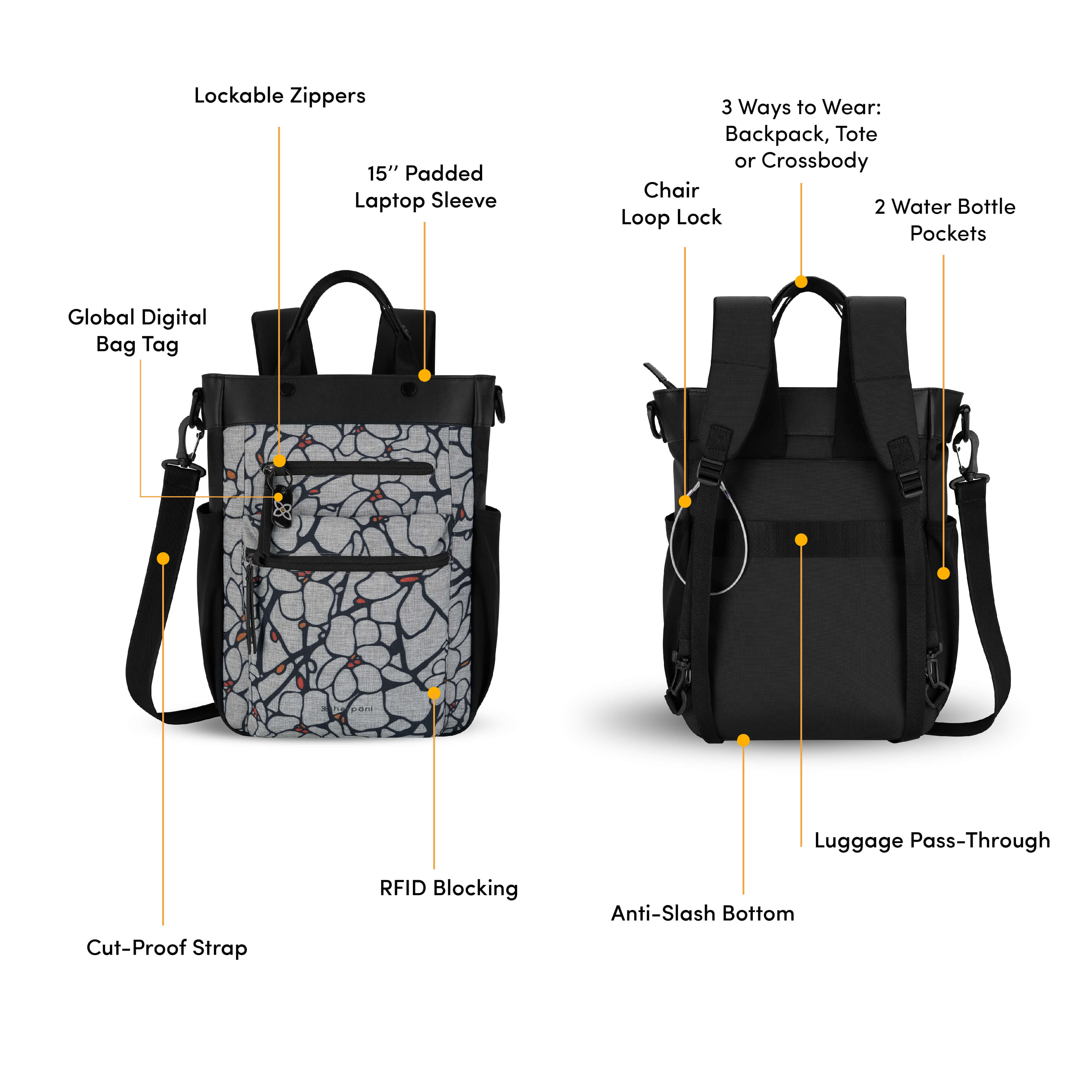 Backpack with shops crossbody strap