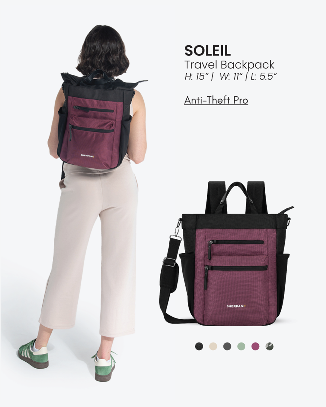 anti theft travel backpack for women Anti Theft Convertible Tote, Crossbody & Backpack